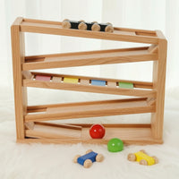 Rolling Track Toy Fine Motor Wooden Exploratory Wooden Ramp   for Preschoolers, Kids, Playroom, Daycare, Classroom