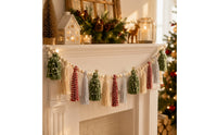 Tassel Garland Festive Banner with Wood Beads Wooden for Photo Backdrop, Nursery
