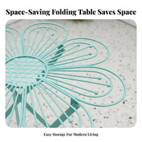 Foldable Folding Round Side Table Space Saving Folding Outdoor Table Compact Size Home Furniture Portable for Apartment Dwellers, Homeowners, Gardeners, Living Room, Balcony, Bedroom, Poolside