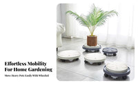 Flower Pot Tray with Wheels Water Storage Wheeled Planter Saucer Thickened Material Potted Plant Roller Base for Gardeners, Homeowners, Balcony, Patio