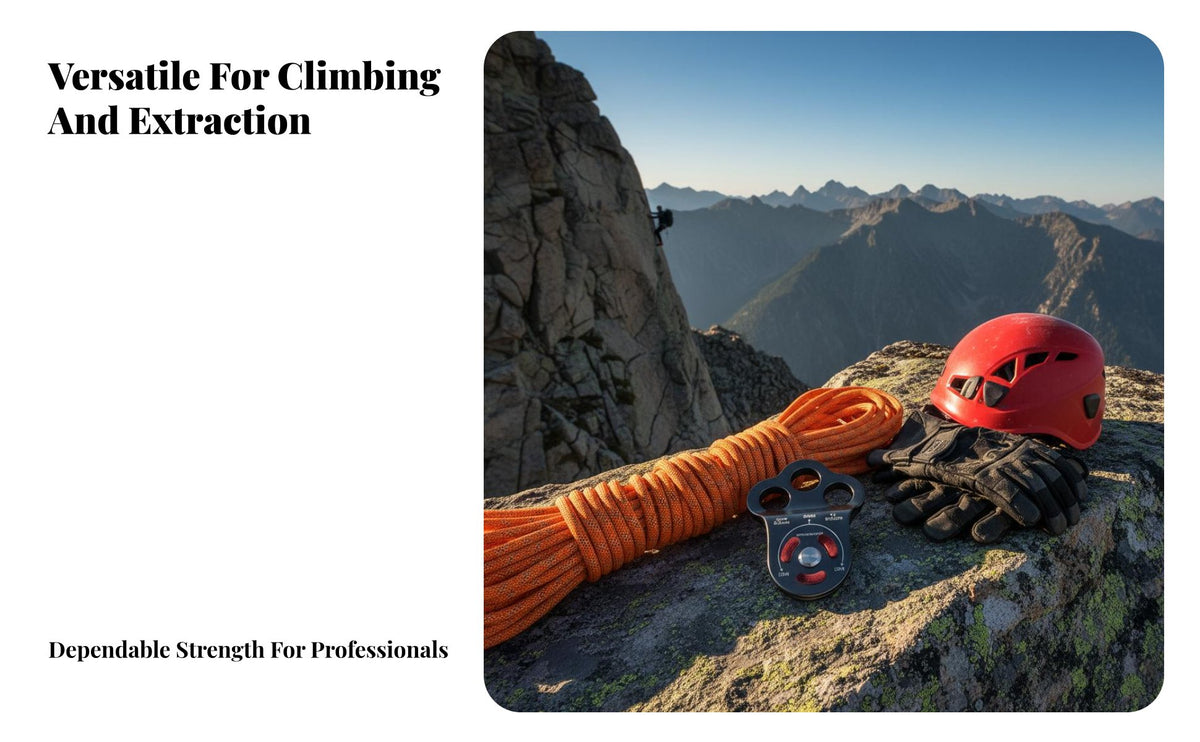 7075 Aviation Aluminum Three-Hole Climbing Pulley CE Certified Mountaineering Transport Pulley High Strength Safety Equipment Lightweight for Mountaineers, Climbers, Arborists, Airborne Work, Hauling Systems, Ziplining
