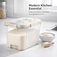 Storage Container 10kg Rice, Rice Dispenser with Measuring Cup, Airtight Kitchen Storage for Cereal, Grain Storage Container