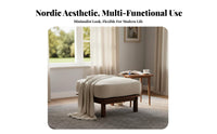 Removable and cleansable Cover Upholstered Entryway Bench sturdy Wood Frame Upholstered Rectangular Bench Nordic Design Footstool Multi-Functional for Homeowners, Apartment Dwellers, Interior Designers, Living Room, Bedroom, Hallway