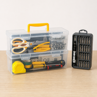 Compartment Storage Box, Craft Storage Organizer with Handle, Stackable Translucent Bead Storage for Building Blocks, Screws & Parts