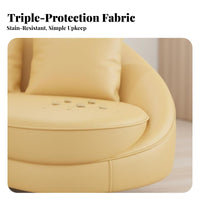 Nordic Design Curved 2-Seater Sofa Waterproof Fabric Curved Settee Minimalist Living Room Furniture Modern Aesthetic for Apartment Dwellers, Interior Designers, salon, Clothing Boutique, Reception Area, perusing alcove