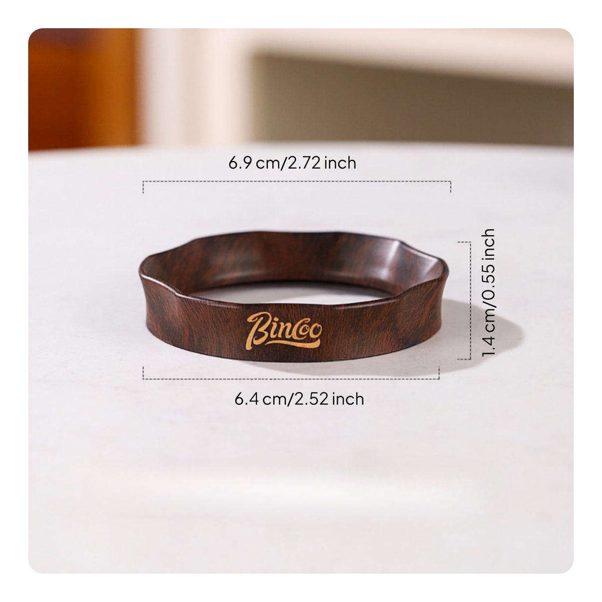 Walnut Finish Coffee Dosing Funnel Secure Dosing Funnel Stable Low-Height for Espresso Lovers