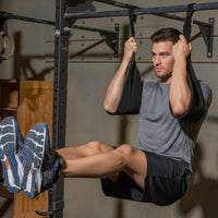 2 Pieces Heavy Duty Bodyweight Hanging Straps with Padded Arm Supports Comfortable Hanging Ab Straps with Metal Carabiner Sturdy Fitness Equipment Tear-Resistant for Home Gym