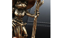 Retro Design Mini Brass Frog Figurine Detailed Craftsmanship Brass Frog Statue Creative Design Vintage Toad Statue Long-Lasting for Collectors, Desktop, Car Interior, Office, Bookshelf