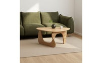 Safe Round Corners Solid Wood Triangle Coffee Table Wear-Resistant Nordic Wood Tea Table Easy Assembly Waterproof for Small Apartment Owners