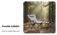 Foldable Design High-Back Folding Recliner Adjustable Backrest Camping Chair Long-Lasting Construction Portable Seating Includes Carrying Bag for Beachand Goers, Sports Spectators, Fishing, Picnics, Backyard, Sporting Events