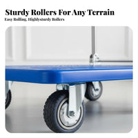 Quiet Wheels Foldable Push Trolley Easy Storage Collapsible Dolly Lightweight Platform Truck Multi-Purpose for Delivery Personnel, Warehouse Workers, Garage, Workshop, Shopping, Loading Dock