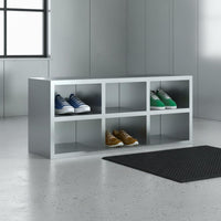 Rust-Proof Stainless Steel Shoe Cabinet Easy to Clean Multi-Compartment Shoe Locker Heavy-Duty Workplace Furniture for Workshop