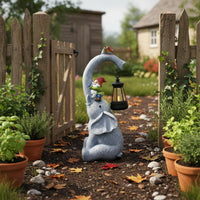 Solar Elephant Light Resin Sunlight-Activated Animal Light Weather Resistant for Patio, Yard, Pathway