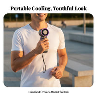 Strong Wind Foldable Handheld Fan Adjustable Speed USB Rechargeable Fan Multi-Functional Design Long Battery Life for Outdoor, Travel, Office