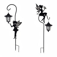 Fairy Garden Lantern Stakes Waterproof Solar Lantern with Stake Fairy Stake Light Weatherproof Garden Lanterns with Stakes