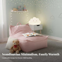 Nordic Design Single-Seat fluffy Lounger snug Design children's Furnishing Soft Texture Miniature Armchair Ergonomic Support for Toddlers, Parents, perusing Corner, Playroom, Bedroom, Living Room