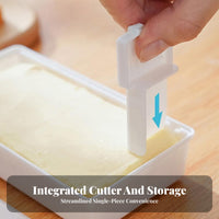 Butter Storage Box with Slicing Tool Exact Portioning Lidded Butter Keeper with Cutting Keeps Fresh Refrigerator Cheese Storage Container