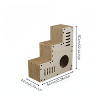Multi-Level Cat Scratching Ramp with Hideout Pet Furniture for Kittens, Indoor