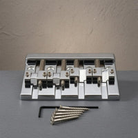 4 String Bass Bridge Spring Adjusted Saddles Metal Bass Bridge Polished