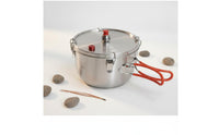 Multi-Functional Stainless Steel Micro Pressure Cooker Space-Saving Design High-Altitude Pressure Cooker Lightweight Camping Cooking Pot Long-Lasting for Campers, Hikers, Travel