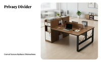 2 Person Desk Nordic look & design Double Workstation Light Luxury design look collaborativemputer Table for emerging business Teams, Professionals, collaborative-Working Space, Study Room