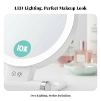 Double-Sided Lighted Mirror Lighted Enlarging Mirror Battery-Operated Vanity Accessory for Makeup Users, Women, Dressing Table, Bedroom