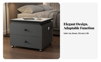 Square Nightstand with Drawer Luxury Aesthetic Bedside Storage Cabinet