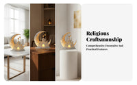 Freestanding Mosque Silhouette Decoration Desktop Crescent Moon Ornament Gift Idea Home Decor Scratch-Resistant