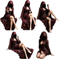 Gothic Mysterious Lady Holding Resin Craft