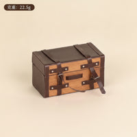 Vintage Dollhouse Trunk Faux Leather Miniature Trunk Lightweight Miniature Suitcase Portable for Crafters, Diorama
