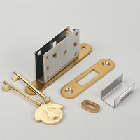 Piano Lock with Keys Brass-Colored Piano Lock Hardware Flush Mount Inset for Woodworkers, Pianos, Instrument Cases