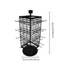 Rotating Grid Display Rack Multi-Hook 4-Sided Display Stand Metal Store Fixture for Countertop