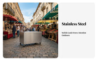 Caster Wheels with Brakes Stainless Steel Food Cart Easy to Maneuver Foldable Vending Cart Large Storage Capacity Mobile Snack Stall Sturdy Construction for Small Business Owners, Entrepreneurs, Night Markets, Outdoor Events, Temporary Shops