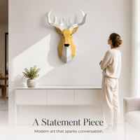 DIY 3D Geometric Deer Head Wall Mount Papercraft Kit for Home Decor