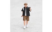 1/64 Miniature Standing Figure with Backpack Painted Scale Model Person for Hobbyists