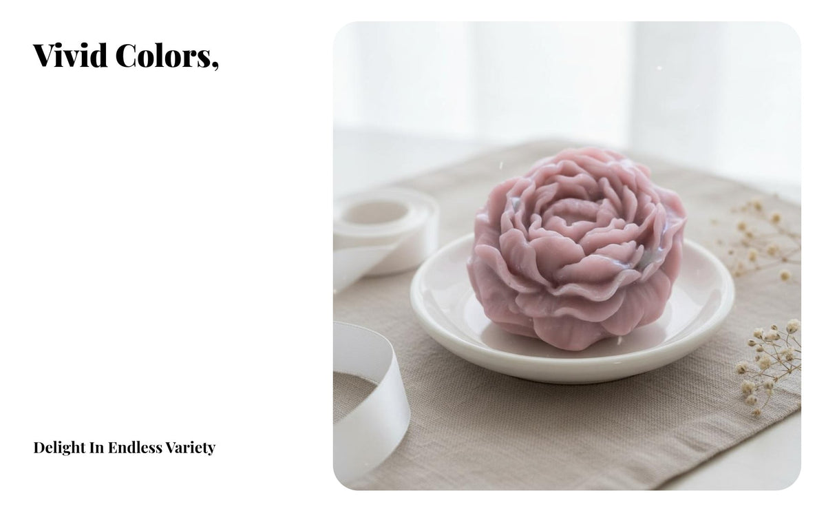 Peony Shaped Soap Handmade Raised Flower Soap Moisturizing Personal Care Item for Gift Lovers, Event Planners, Wedding Favors, Gifting, Guest Washroom