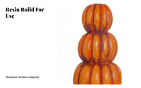 Traditional Orange Stacked Skeleton Pumpkin Figurine Powered Tabletop Ornament