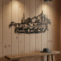 Metal Peak Wall Decoration Precision-Cut Details Black Metal Landscape Wall Art Lightweight for Hikers