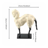 Resin Horse Ornament Handcrafted Look Retro Horse Figurine Smooth Finish Tabletop Decor for Art Collectors, Entryway, Hotel Lobby