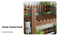 Floor-Standing Tiered Planter Shelf with Trellis Weather-Resistant Stepped Plant Stand Space-Saving Garden receiveory Multi-Purpose for Gardeners, Home Decorators, Homeowners, Balcony, Living Room, Entryway, Office