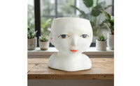 Face Planter Sculptural Bust Planter Face Flower Pot Elegant Statue Classical for Desk, Bookshelf