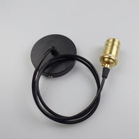 Ceiling Light Fitting with Metal Pendant Light Cord, E27 Lamp Holder and Bulb Holder for Ceiling Lighting, 10mm Threaded Entry, E27 Lamp Base