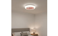 Quiet Flush Mount Fan Light Modern Minimalist Fan Ceiling Lamp Quiet Operation Fandelier Reversible Engine for Bedroom, Dining Room