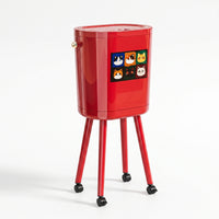 Rectangular Trash Bin with Wheels and Lid Mobile Elevated Trash Bin Double-Layer Wheeled Garbage Can Portable for Kitchen, Dining Room, Small Areas