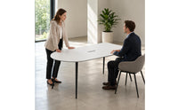 Wired Conference Table Concealed Wiring Oval Conference Table White Office Furniture