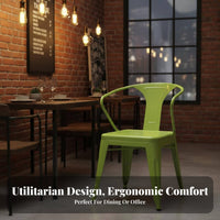 With Armrests utilitarian Armchair Supportive Backrest Metal Chair long-lasting Construction Seating Furniture Easy to Clean for Interior Designers, Business Owners, Restaurant, Dining Room, Kitchen, Lounge