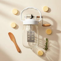 Manual Butter Churner Easy to Spotless Grip Crank Butter Maker Wooden Handle Kitchenware for DIY Enthusiasts, Kids, Homesteading