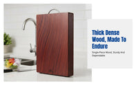 Ironwood Cutting Board, Antibacterial Dense Wood, Rectangular Kitchen Board, Thickened Design, Stainless Steel Handle, Home Use