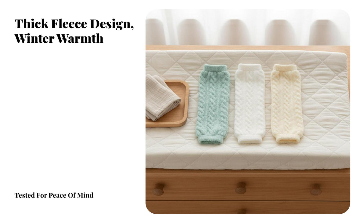 Infant Thermal Leg Warmers Warm Baby Leg Warmers Newborn Fleece-Lined Long Socks Thickened Baby Crawling Knee Pads for Newborns