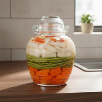 Glass Pickling Jar Clear Design Kimchi Container Versatile Sealed Glass Canister for Kitchen